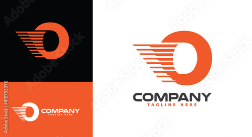 Modern company logo letter O Express for logistics, delivery, delivery, travel, shuttle, travel etc. companies
