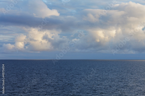 Seascape with beautiful clouds. Baltic Sea