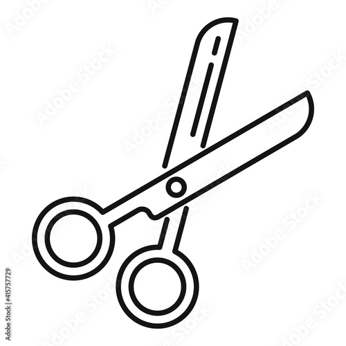 Groomer cut scissors icon. Outline groomer cut scissors vector icon for web design isolated on white background