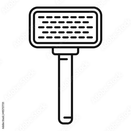 Groomer pet brush icon. Outline groomer pet brush vector icon for web design isolated on white background