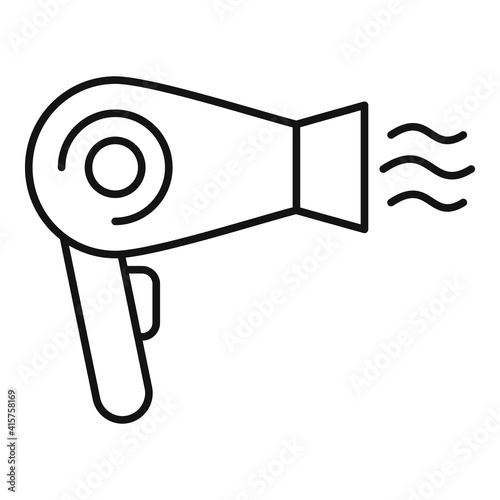 Pets hair dryer icon. Outline pets hair dryer vector icon for web design isolated on white background