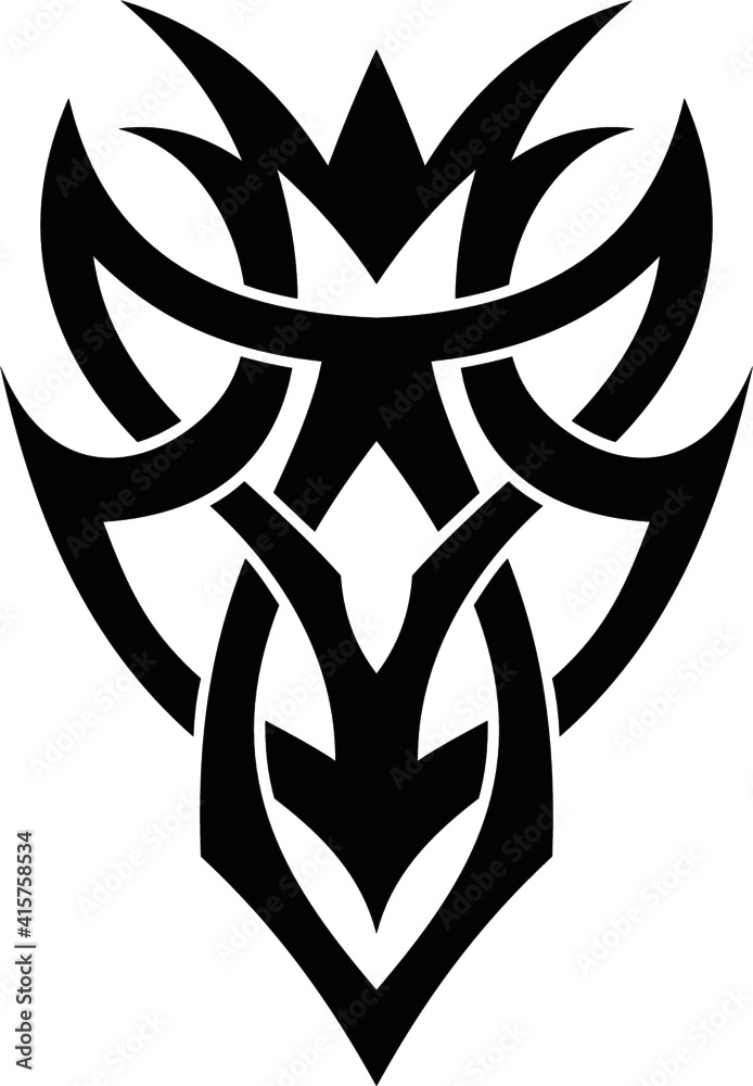 Obraz premium Vector symbol, ornament, tattoo. beautiful vector illustration. Drawings on the body, ancient symbols. 