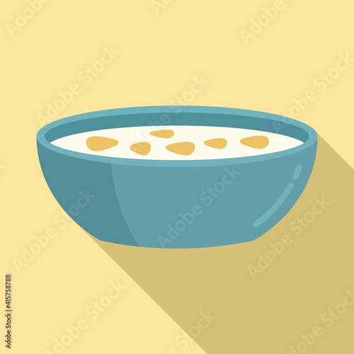 Morning cereal flakes icon. Flat illustration of morning cereal flakes vector icon for web design