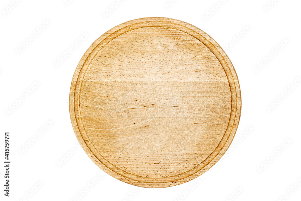 empty round cutting board on white background isolated empty round cutting board on white background isolated