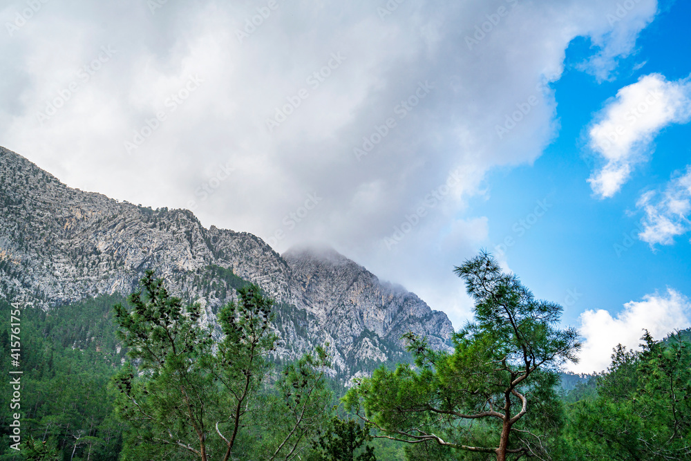 Fototapeta premium The scenic views from the skirts of Sivridag, at the massif of Beydaglari near Gedeller village in Antalya