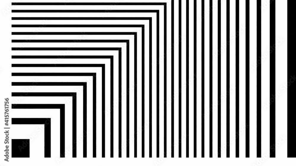 Random rectangular shapes with striped pattern motion on white background. Animated black lines. Random rectangular shapes with striped pattern motion on white background. Animated black lines.