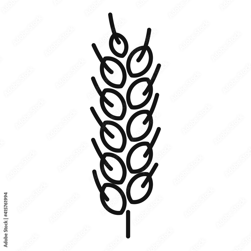 Wheat plant icon. Outline wheat plant vector icon for web design isolated on white background Wheat plant icon. Outline wheat plant vector icon for web design isolated on white background
