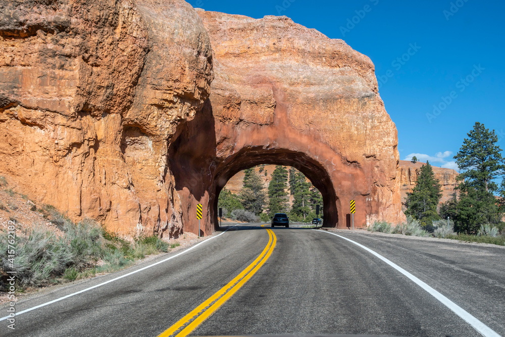 A long way down the road going to Dixie National Forest, Utah A long way down the road going to Dixie National Forest, Utah