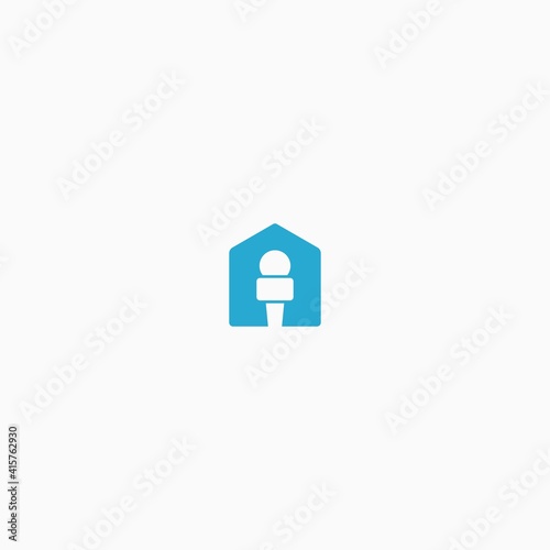 home and microphone news vector