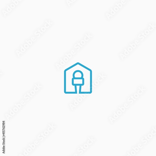 home and microphone news vector