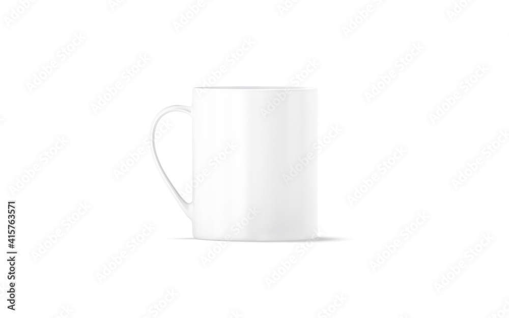 Blank ceramic 11oz mug with handle mockup stand, front view Blank ceramic 11oz mug with handle mockup stand, front view