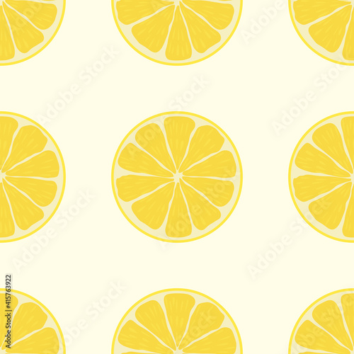 Cute lemon seamless pattern. Seamless background with lemon fruits. Vector seamless pattern of fruits