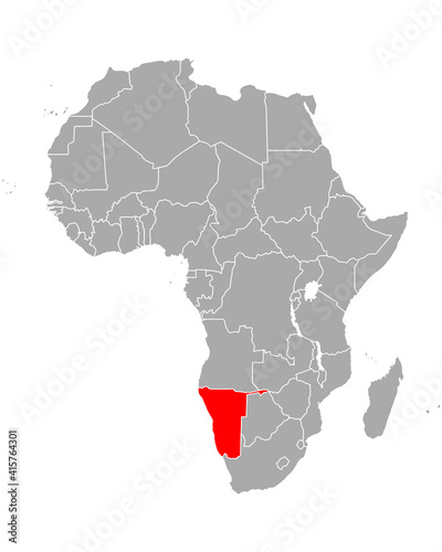 Karte von Namibia in Afrika
