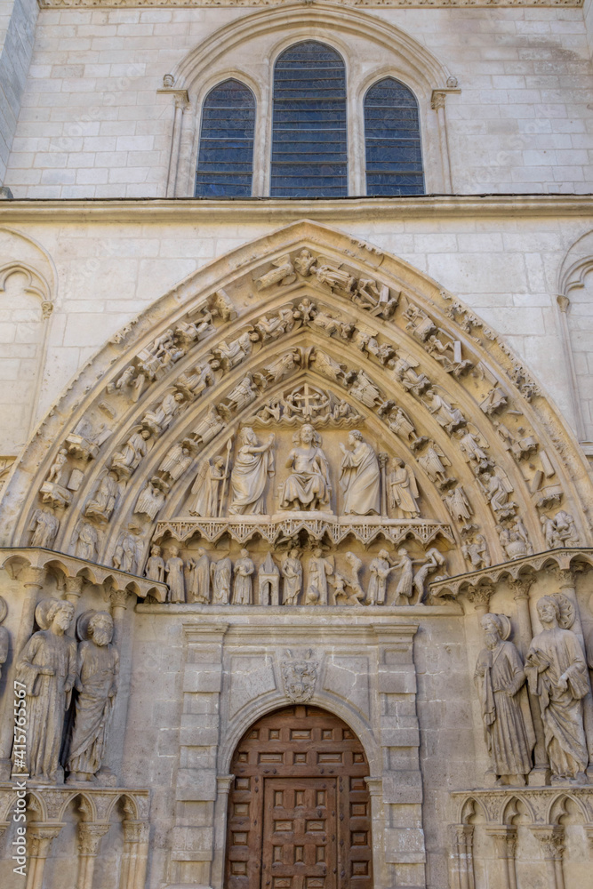 Detail of the Gothic cathedral of Burgos. In Castilla y Leon, Spain