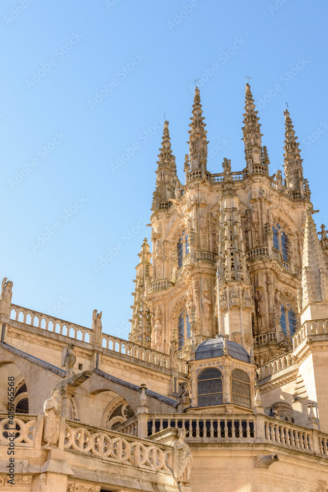 Detail of the Gothic cathedral of Burgos. In Castilla y Leon, Spain
