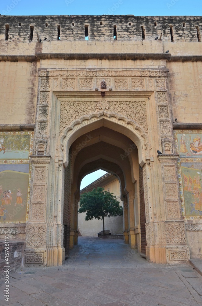 Beautiful gate at Meherangarh fort