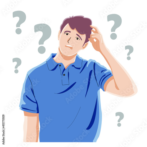 young man showing confused gesture