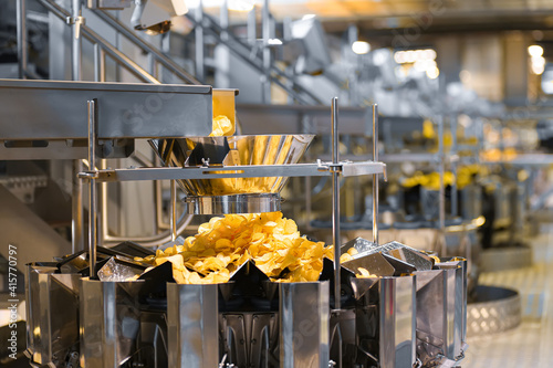 Line for the production and packaging of potato chips