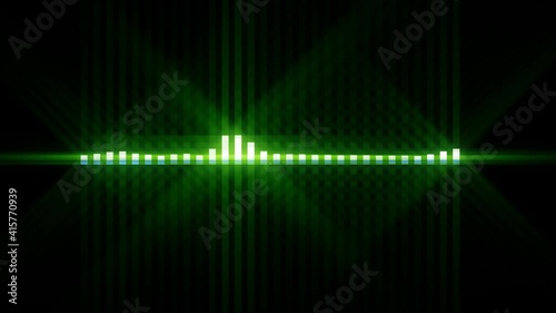 Audio Spectrum sound wave with black background