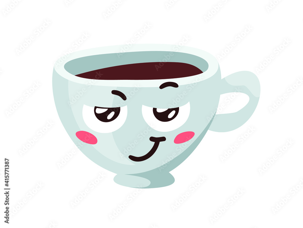 Cartoon Character Coffee Cup. Hand drawn Vector Pattern Emoticon. Actual Artistic Design Emoji for Cafe Cartoon Character Coffee Cup. Hand drawn Vector Pattern Emoticon. Actual Artistic Design Emoji for Cafe