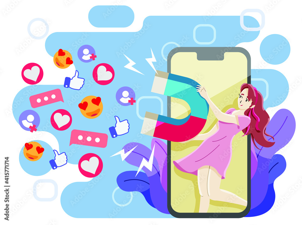 Social media magnet and influencer Social media magnet and influencer