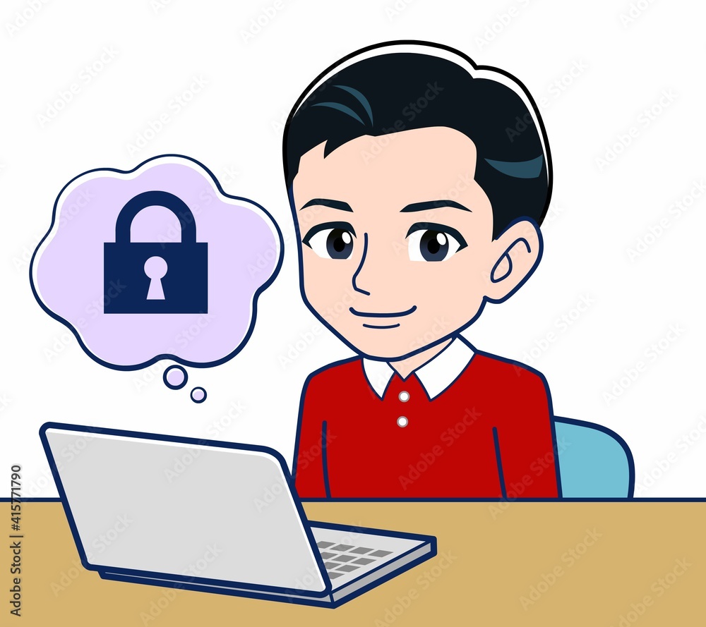 赤い長袖を着た若い男性