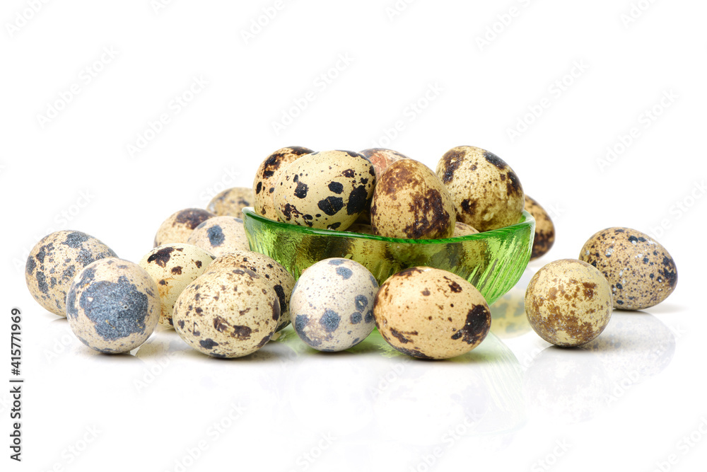 quail eggs on white background quail eggs on white background