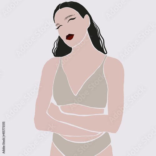 Woman in underwear