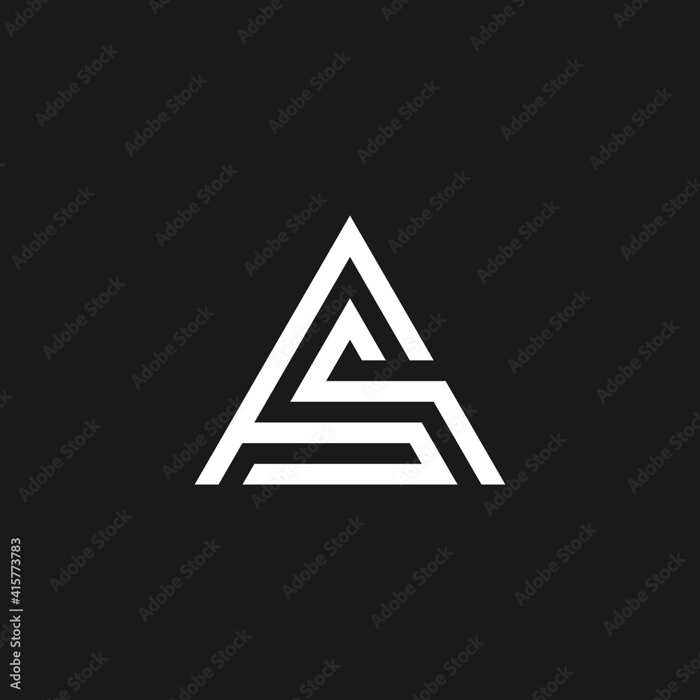 Modern creative elegant, unique artistic black and white color. letter AS SA logo icon vector Modern creative elegant, unique artistic black and white color. letter AS SA logo icon vector