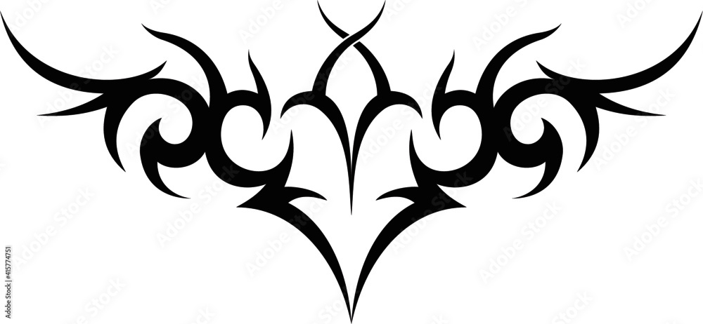 Vector symbol, ornament, tattoo. beautiful vector illustration. Drawings on the body, ancient symbols.	