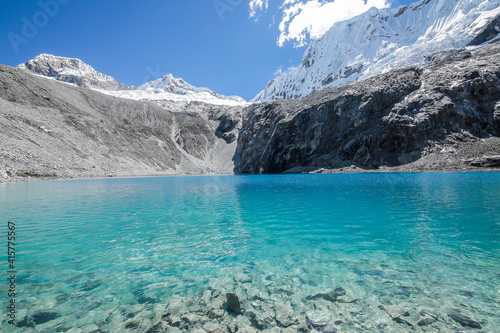 Fototapeta Naklejka Na Ścianę i Meble -  LAGUNA 69 in Peru. Cordillera Blanca Crystal blue lake