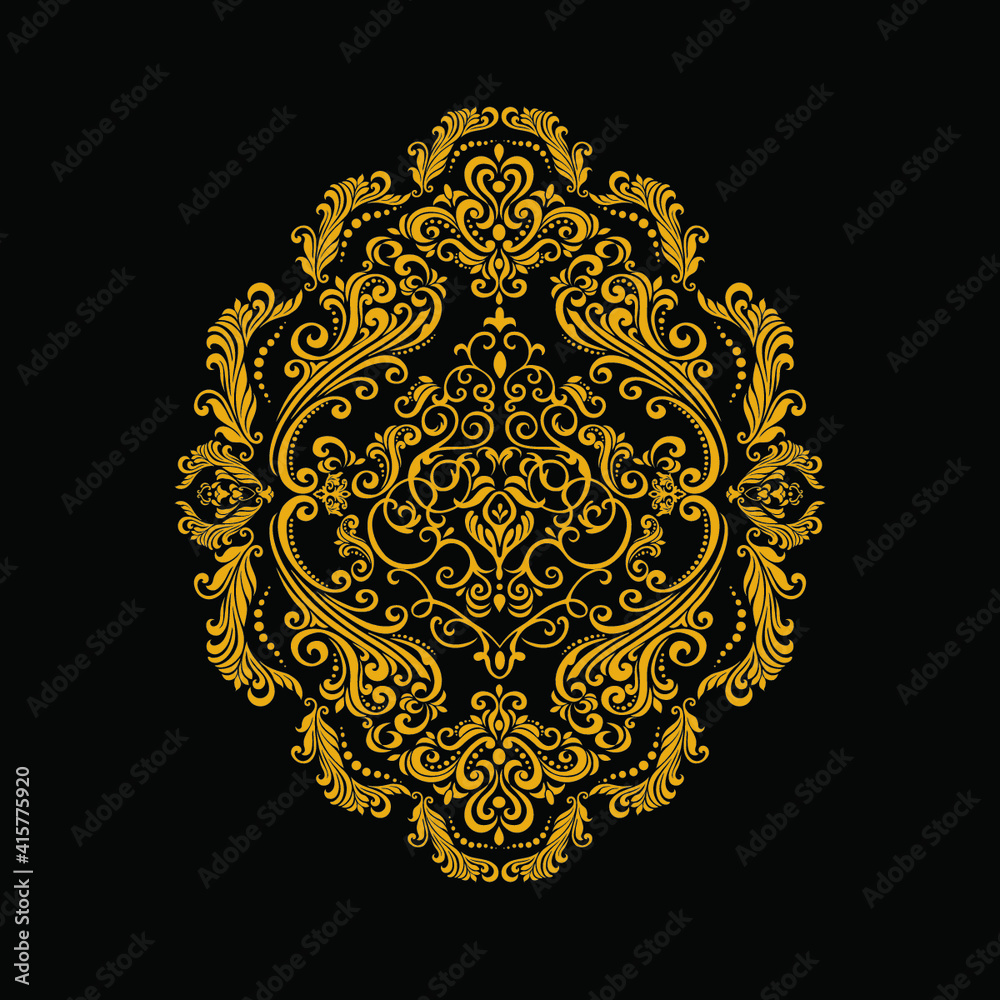 Oriental vector damask patterns for greeting cards and wedding invitations