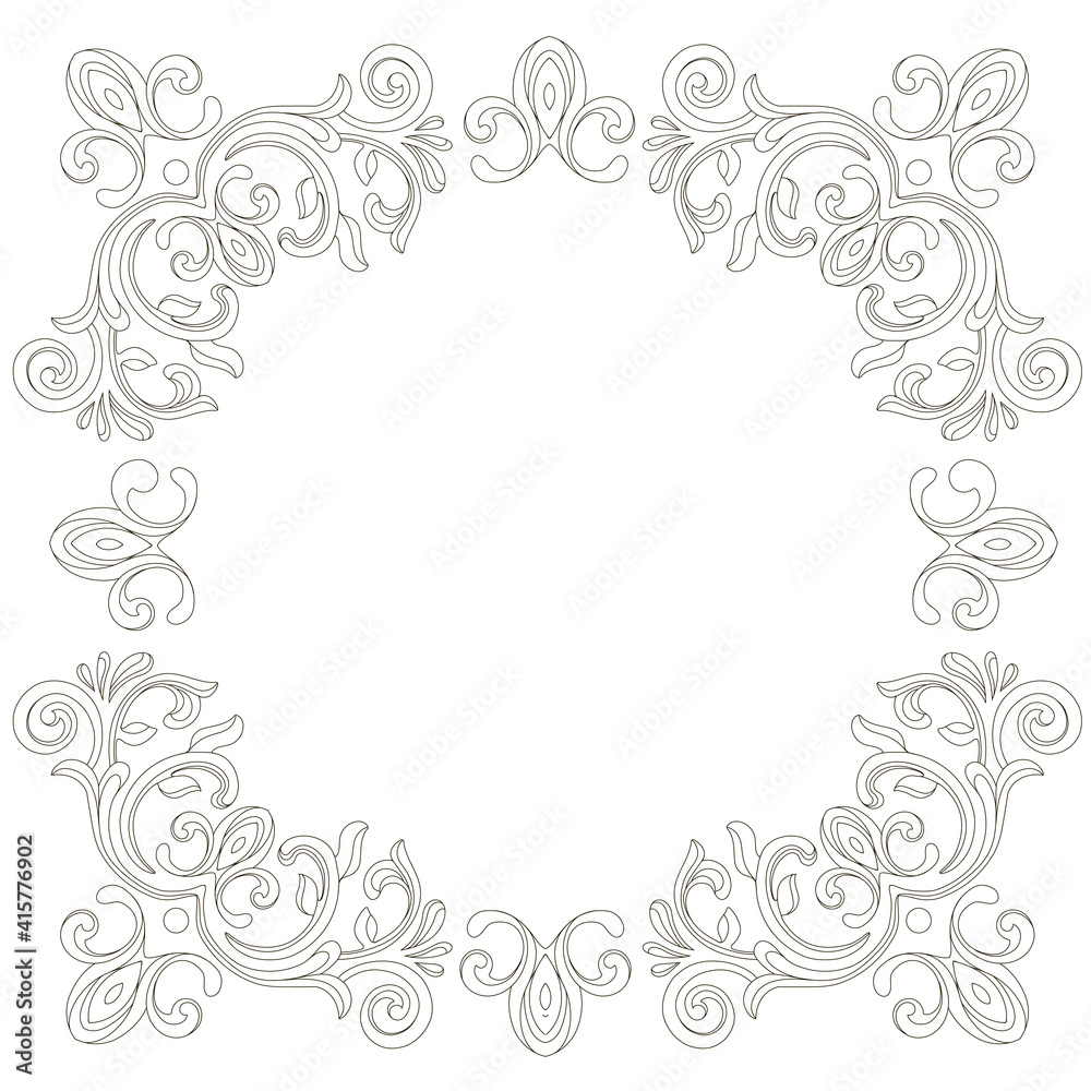 Oriental vector damask patterns for greeting cards and wedding invitations. Oriental vector damask patterns for greeting cards and wedding invitations.