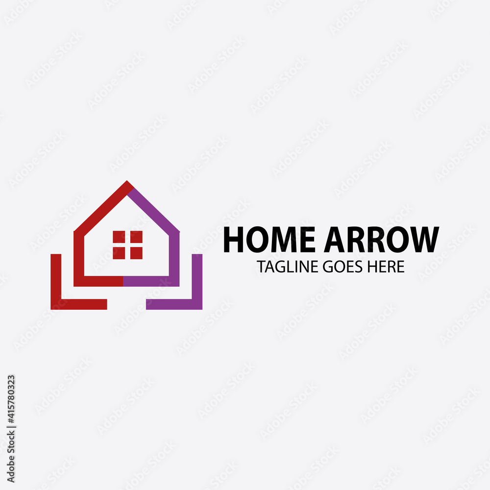Home arrow logo design template. Vector illustration Home arrow logo design template. Vector illustration