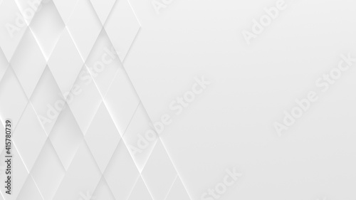 White Business Style Rhombus Background (3D Illustration)