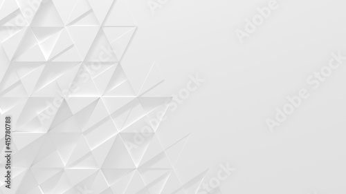 White Geometric Background With Copy Space (3D Illustration)