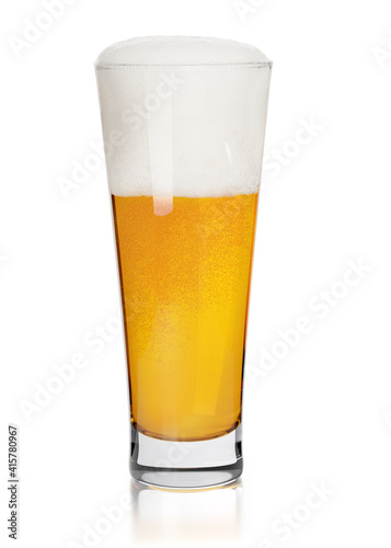 Glass of beer isolated on white background