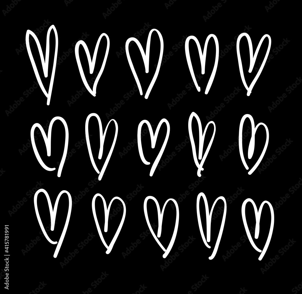 Doodle set of black and white pencil drawing objects. Hand drawn abstract illustration grunge elements. Vector abstract hearts for design use. Doodle set of black and white pencil drawing objects. Hand drawn abstract illustration grunge elements. Vector abstract hearts for design use.