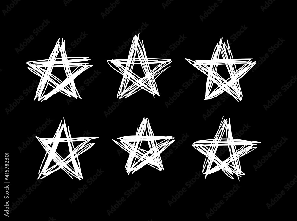 Doodle set of black and white pencil drawing objects. Hand drawn abstract illustration grunge elements. Vector abstract stars for design use. Doodle set of black and white pencil drawing objects. Hand drawn abstract illustration grunge elements. Vector abstract stars for design use.