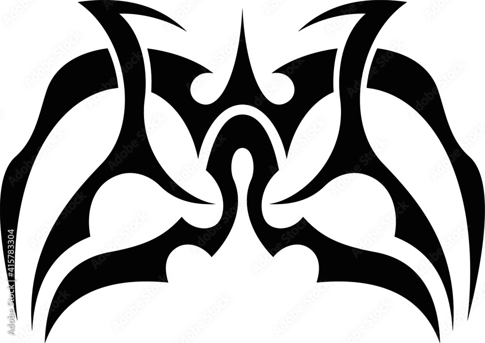 Obraz premium Vector symbol, ornament, tattoo. beautiful vector illustration. Drawings on the body, ancient symbols.