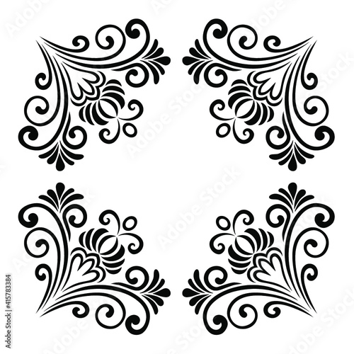 Oriental vector damask patterns for greeting cards and wedding invitations