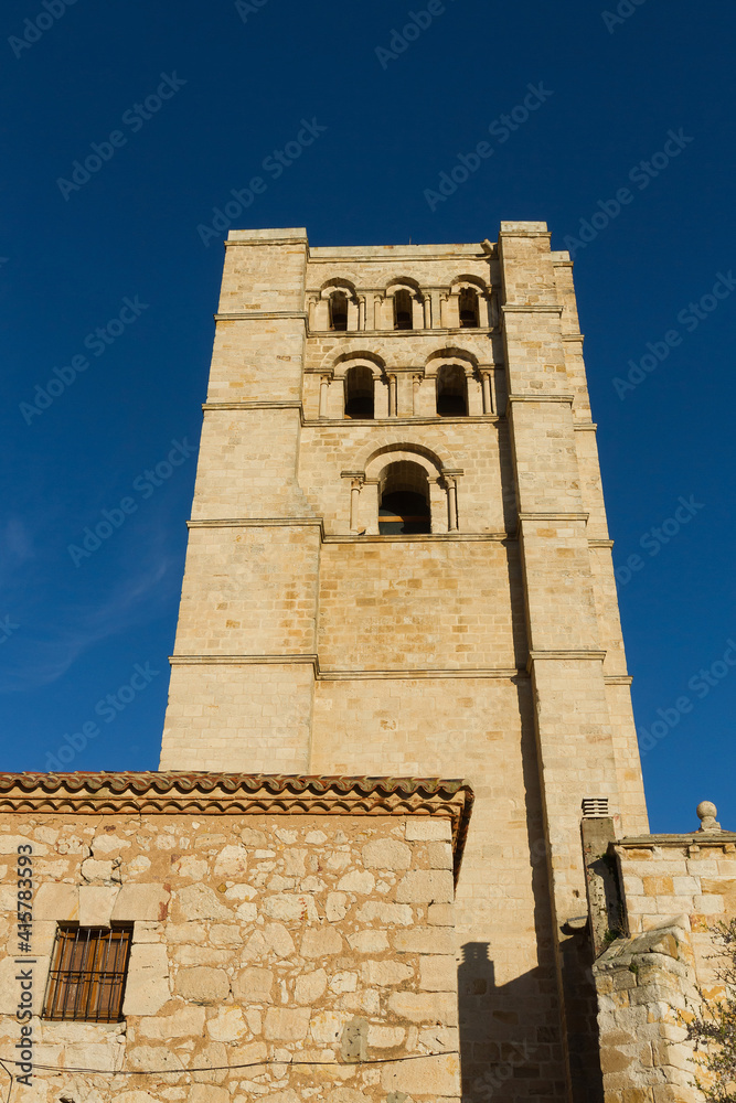 Detail of the Tower of the Cathedral of Zamora  in Spain