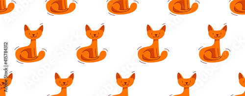 Funny cartoon cats seamless...