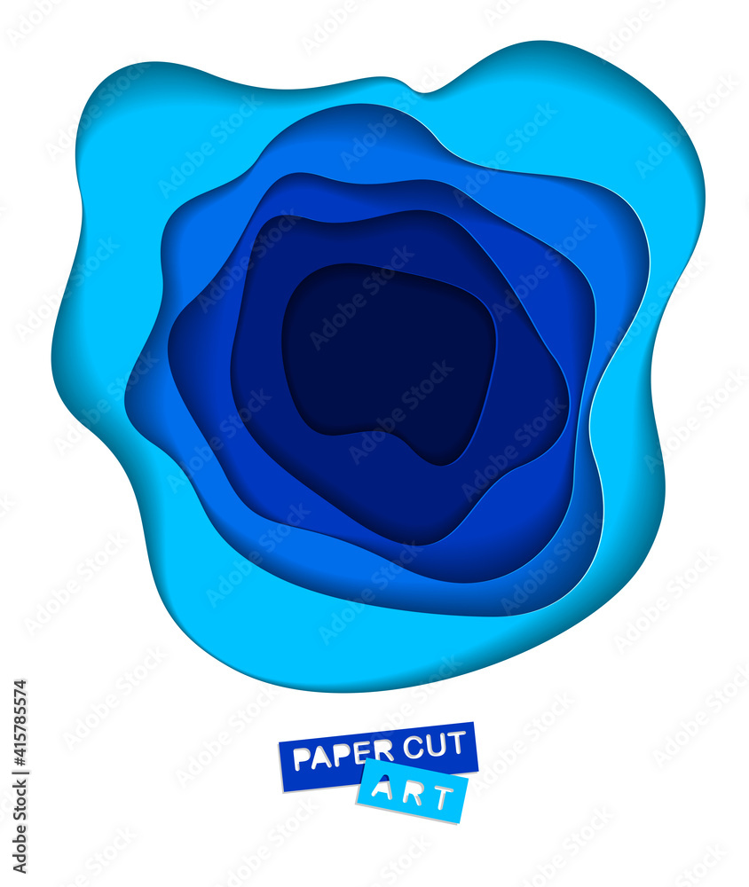 3D abstract blue background with paper cut shapes. Vector illustration in paper cut style. layout for business card, presentations, flyers or posters. 3D abstract blue background with paper cut shapes. Vector illustration in paper cut style. layout for business card, presentations, flyers or posters.