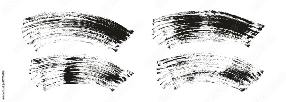 Flat Fan Brush Thick Curved Background High Detail Abstract Vector Background Set Flat Fan Brush Thick Curved Background High Detail Abstract Vector Background Set