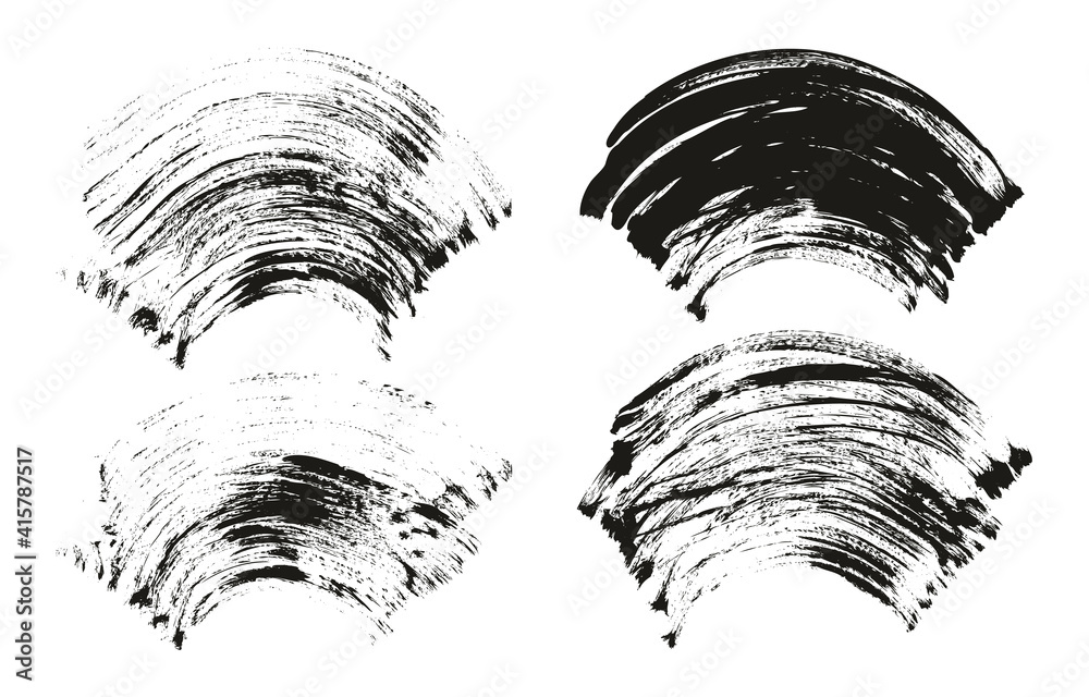 Flat Fan Brush Thick Curved Background High Detail Abstract Vector Background Set Flat Fan Brush Thick Curved Background High Detail Abstract Vector Background Set