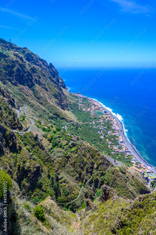 Beautiful landscape scenery in the west of Madeira island, Portgual