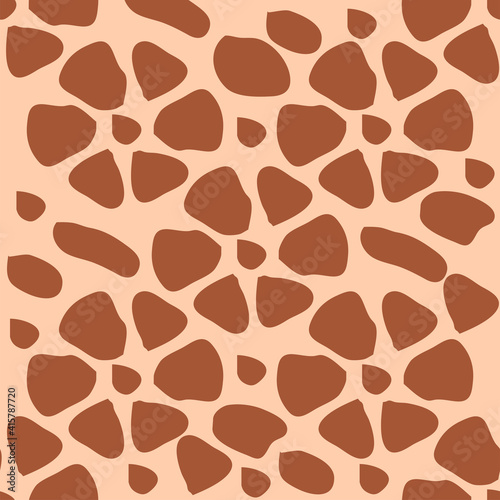 Giraffe fur seamless pattern, tropical animal skin texture