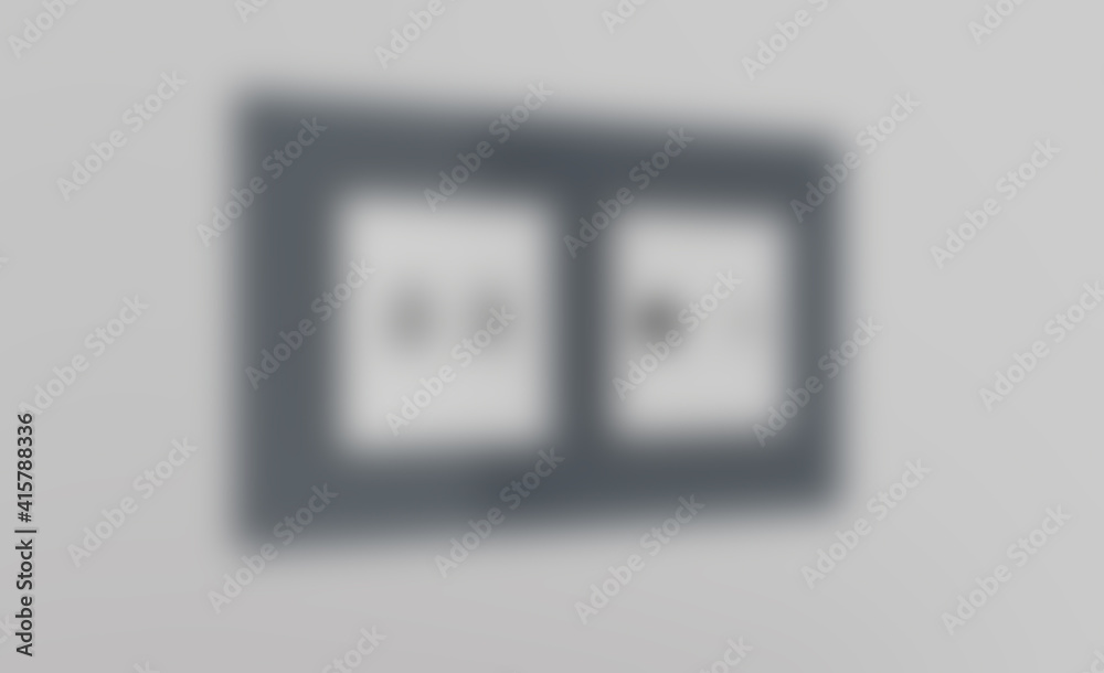 Multi socket wall outlet with electrical, ethernet, cable or satellite TV connections and light switch.. 3D rendering. Unfocused, Blur phototography Multi socket wall outlet with electrical, ethernet, cable or satellite TV connections and light switch.. 3D rendering. Unfocused, Blur phototography