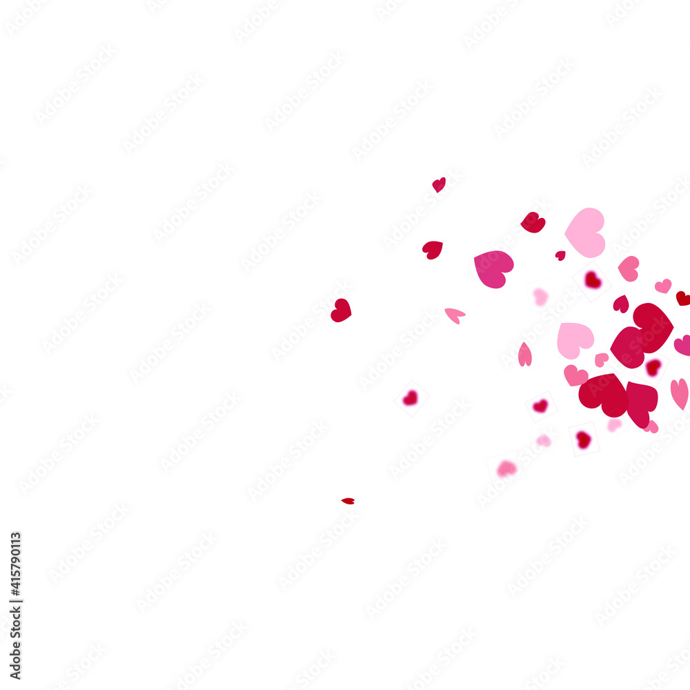 Heart Background.  Exploding Like Sign. Vector Template for Mother's Day Card. 8 March Banner with Flat Heart. Empty Vintage Confetti Template. St Valentine Day Card with Classical Hearts. Red Pink